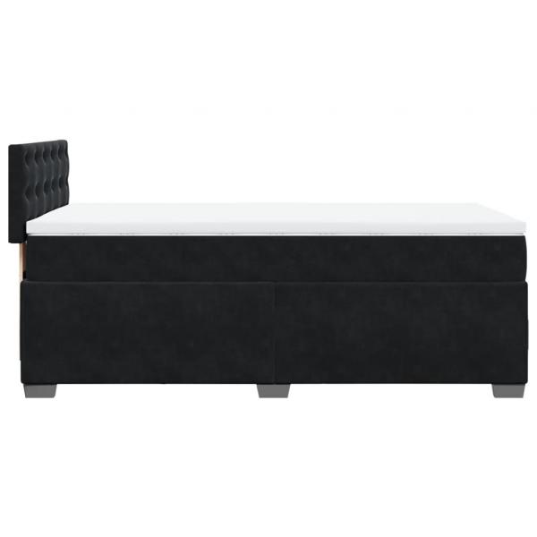 Boxspringbett mit Matratze Schwarz 90x190 cm Samt