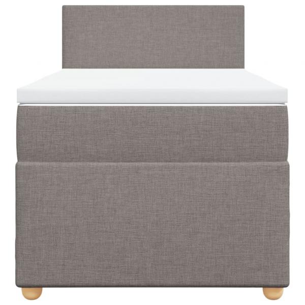 Boxspringbett mit Matratze Taupe 100x200 cm Stoff