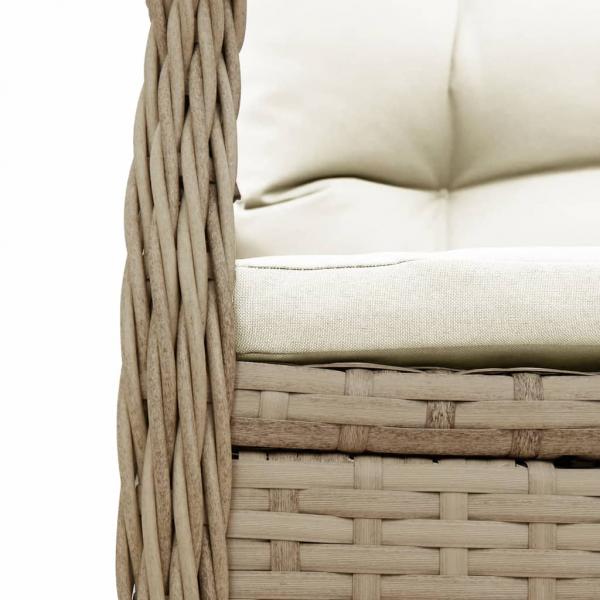 5-tlg. Garten-Essgruppe mit Kissen Beige Poly Rattan