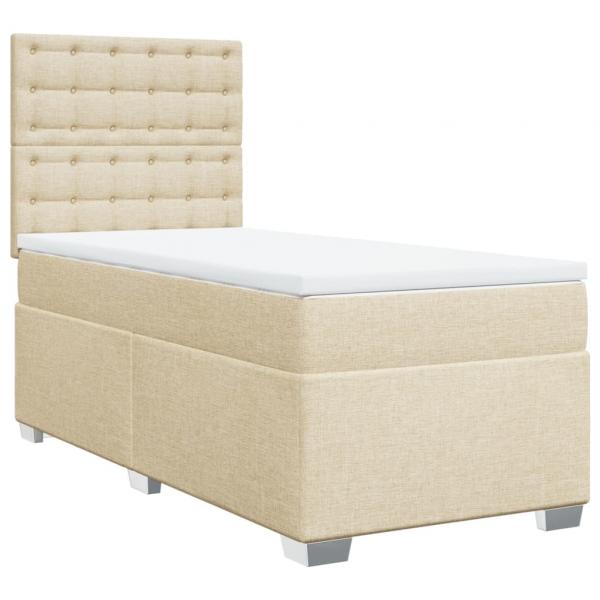 Boxspringbett mit Matratze Creme 100x200 cm Stoff