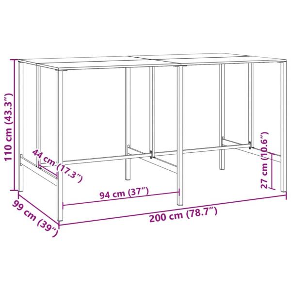 11-tlg. Gartenbar-Set Schwarz Pulverbeschichteter Stahl