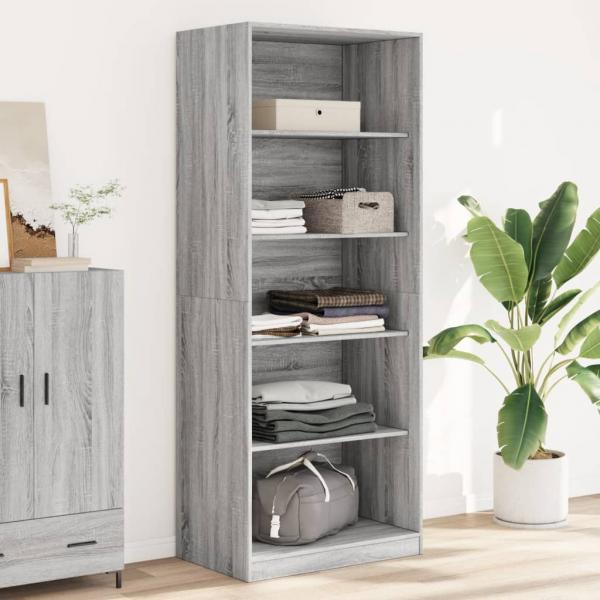 ARDEBO.de - Kleiderschrank Grau Sonoma 80x50x200 cm Holzwerkstoff