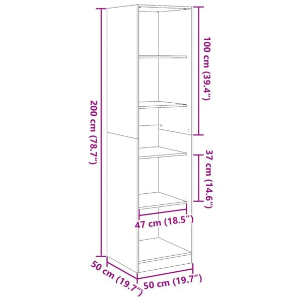 Kleiderschrank Artisan-Eiche 50x50x200 cm Holzwerkstoff