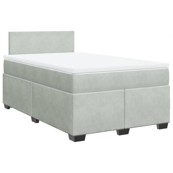 Boxspringbett mit Matratze Hellgrau 120x190 cm Samt