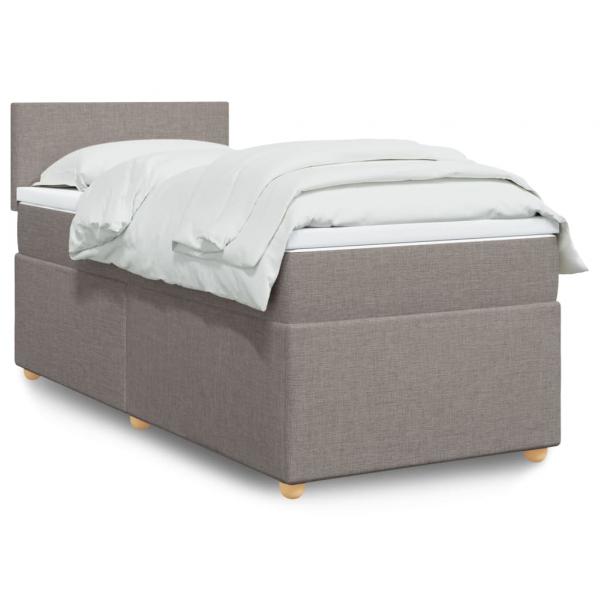 ARDEBO.de - Boxspringbett mit Matratze Taupe 90x200 cm Stoff