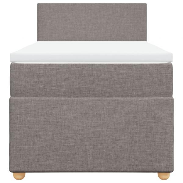 Boxspringbett mit Matratze Taupe 90x200 cm Stoff