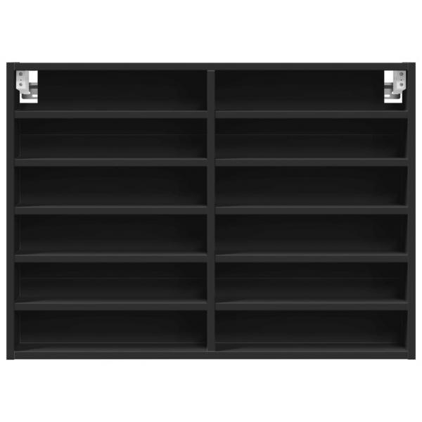 Vitrinenschrank Schwarz 80x8,5x58 cm Holzwerkstoff