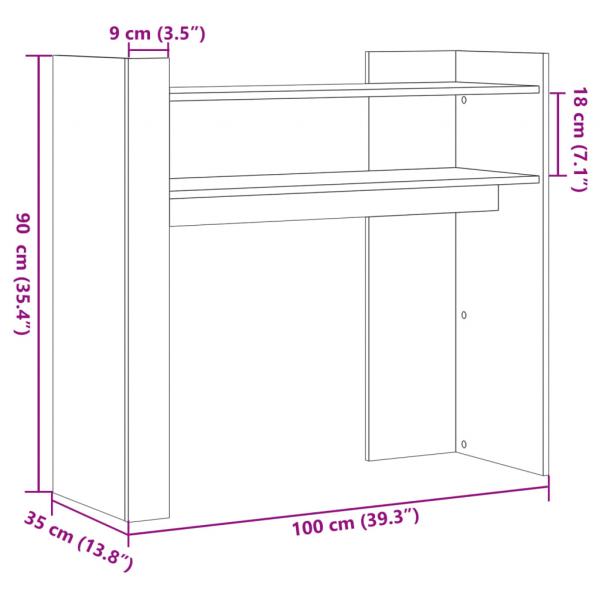 Konsolentisch Grau Sonoma 100x35x90 cm Holzwerkstoff