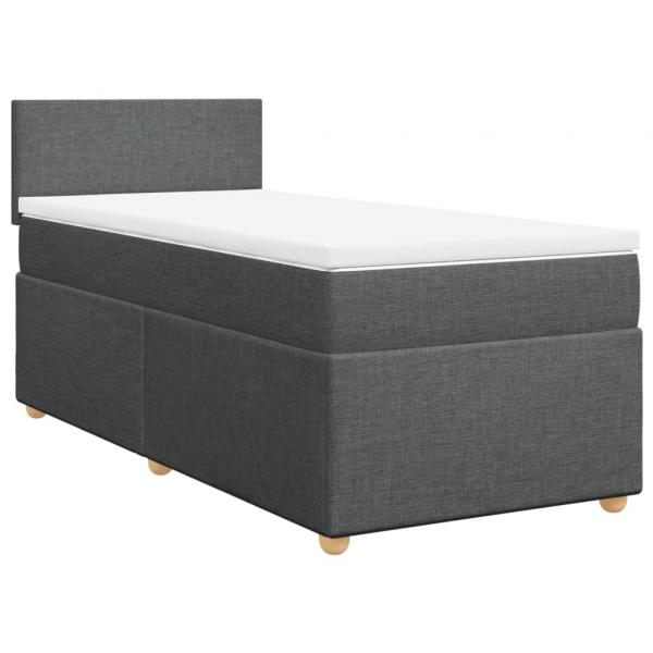 Boxspringbett mit Matratze Dunkelgrau 90x190 cm Stoff