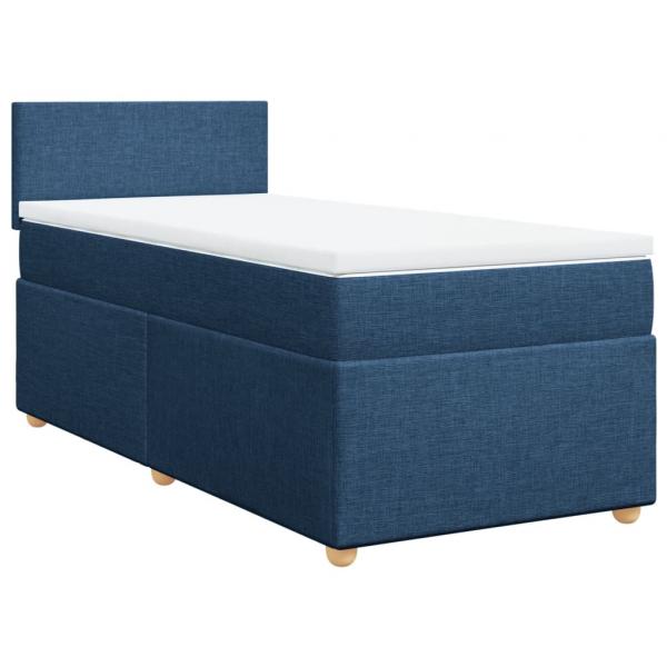 Boxspringbett mit Matratze Blau 90x190 cm Stoff