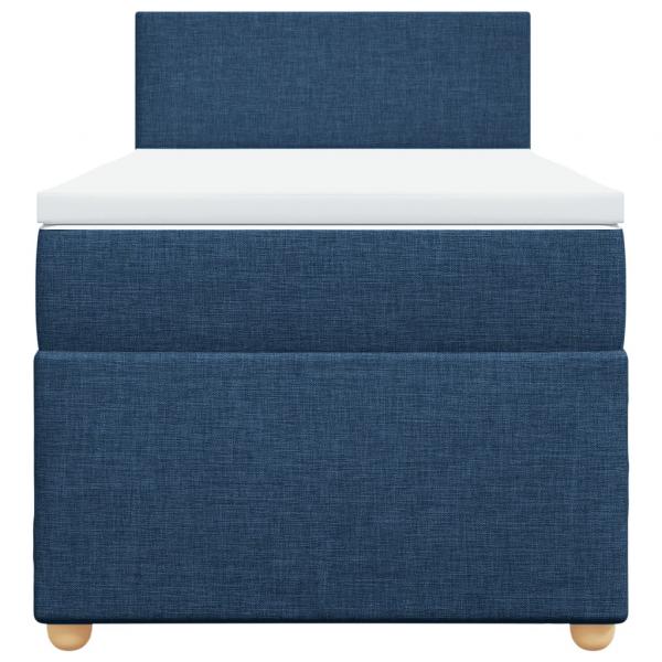 Boxspringbett mit Matratze Blau 90x190 cm Stoff