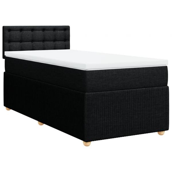 Boxspringbett mit Matratze Schwarz 90x190 cm Stoff