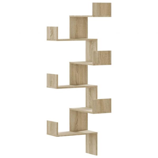 Wand-Eckregal Sonoma-Eiche 45x45x147 cm Holzwerkstoff