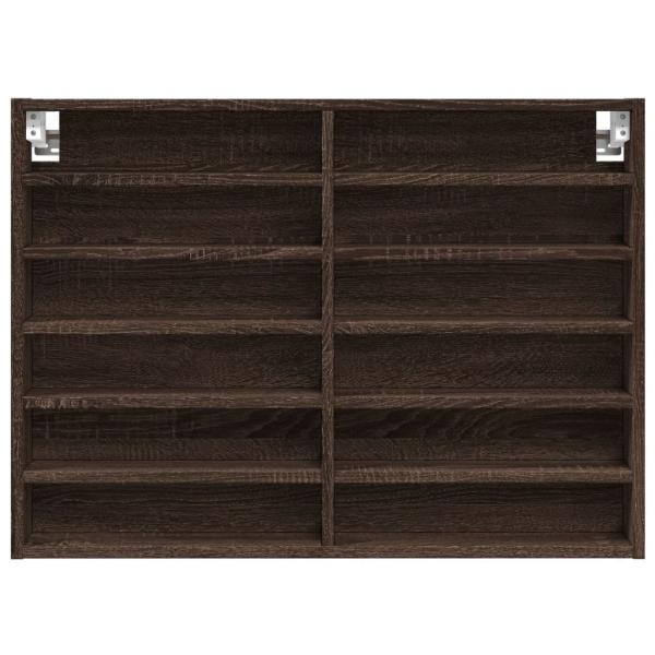 Vitrinenschrank Braun Eichen-Optik 80x8,5x58 cm Holzwerkstoff