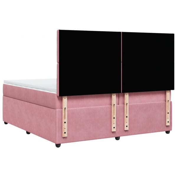 Boxspringbett mit Matratze Rosa 200x200 cm Samt