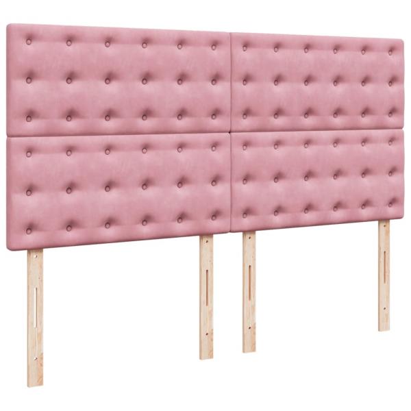 Boxspringbett mit Matratze Rosa 200x200 cm Samt