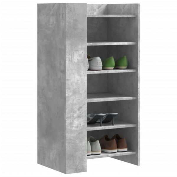 ARDEBO.de - Schuhschrank Betongrau 52x37,5x100 cm Holzwerkstoff