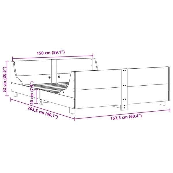 Massivholzbett ohne Matratze Weiß 150x200 cm Kiefernholz