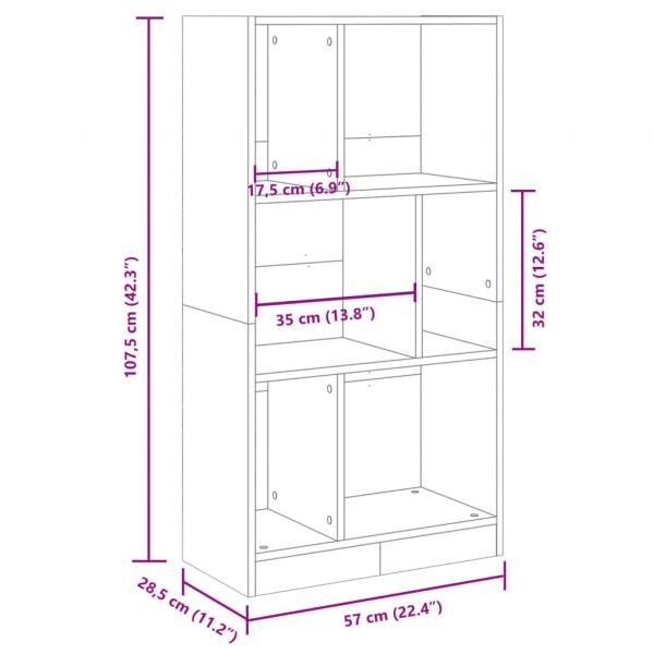 Bücherregal Sonoma-Eiche 57x28,5x107,5 cm Holzwerkstoff