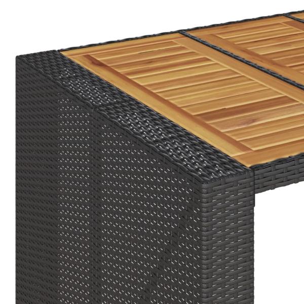 5-tlg. Gartenbar-Set mit Kissen Schwarz Poly Rattan