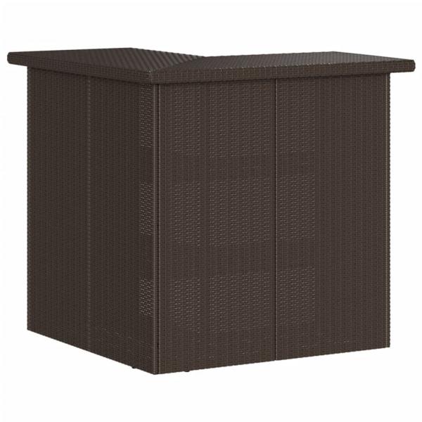 5-tlg. Gartenbar-Set mit Kissen Braun Poly Rattan