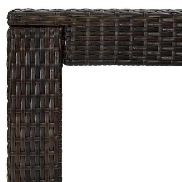 5-tlg. Gartenbar-Set mit Kissen Braun Poly Rattan