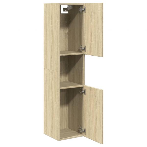 Badezimmerschrank Sonoma-Eiche 30x30x130 cm Holzwerkstoff