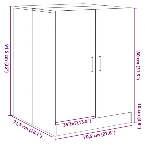 Waschmaschinenschrank Sonoma-Eiche 70,5x71,5x91,5 cm