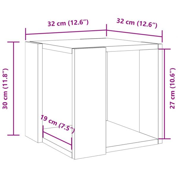 Couchtisch Braun Eichen-Optik 32x32x30 cm Holzwerkstoff