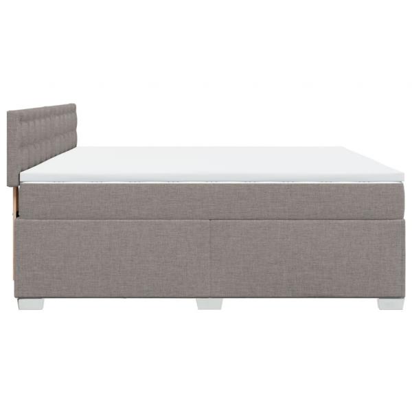 Boxspringbett mit Matratze Taupe 200x200 cm Stoff