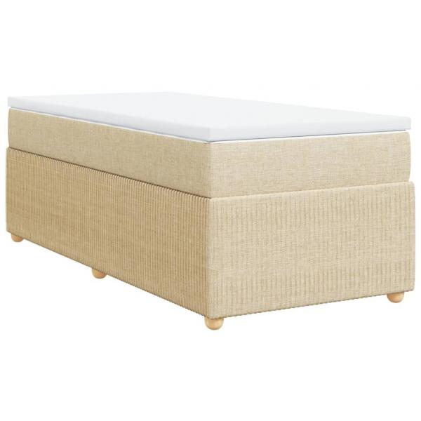 Boxspringbett mit Matratze Creme 90x190 cm Stoff