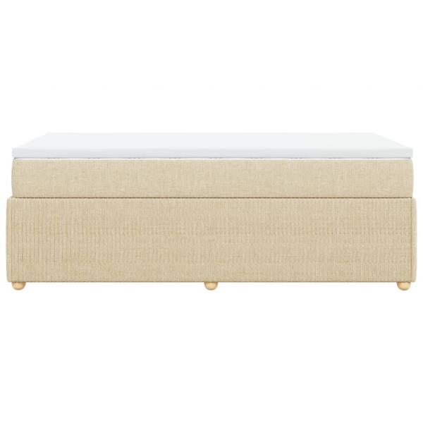 Boxspringbett mit Matratze Creme 90x190 cm Stoff