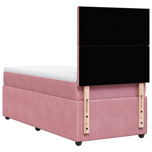 Boxspringbett mit Matratze Rosa 100x200 cm Samt