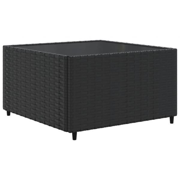 5-tlg. Garten-Lounge-Set mit Kissen Schwarz Poly Rattan