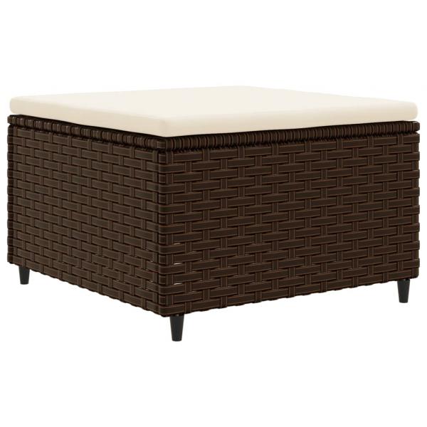 6-tlg. Garten-Lounge-Set mit Kissen Braun Poly Rattan