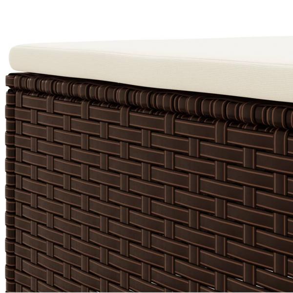 6-tlg. Garten-Lounge-Set mit Kissen Braun Poly Rattan