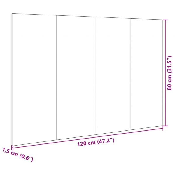 Kopfteil mit Nachttischen Grau Sonoma 120 cm Holzwerkstoff