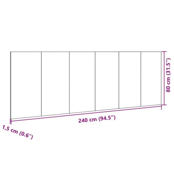 Kopfteil mit Nachttischen Betongrau 240 cm Holzwerkstoff