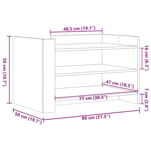 Couchtisch Sonoma-Eiche 80x50x50 cm Holzwerkstoff