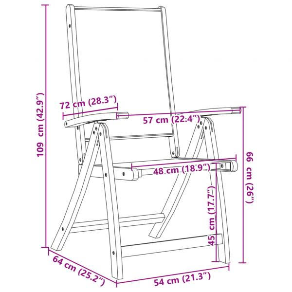 Gartenstühle 8 Stk. Klappbar Massivholz Akazie und Textilene