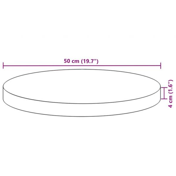 Tischplatte Rund Ø50x4 cm Massivholz Akazie