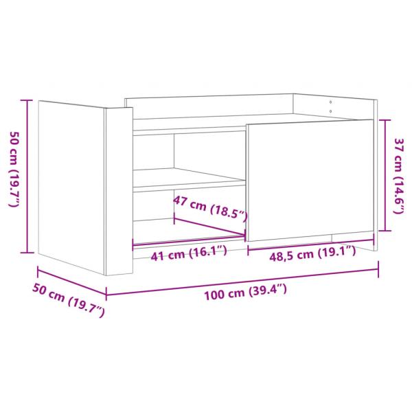 Couchtisch Sonoma-Eiche 100x50x50 cm Holzwerkstoff