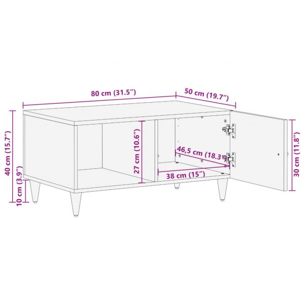 Couchtisch 80x50x40 cm Massivholz Mango