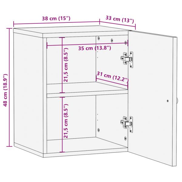 Bad-Wandschrank 38x33x48 cm Massivholz Mango