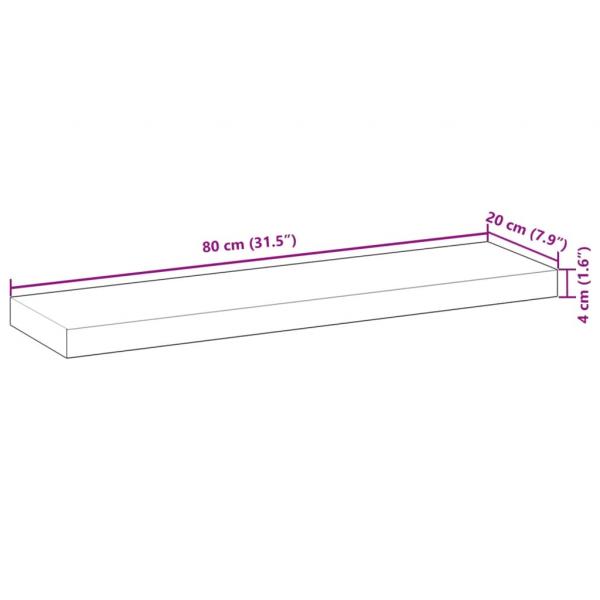 Tischplatte 80x20x4 cm Rechteckig Massivholz Akazie