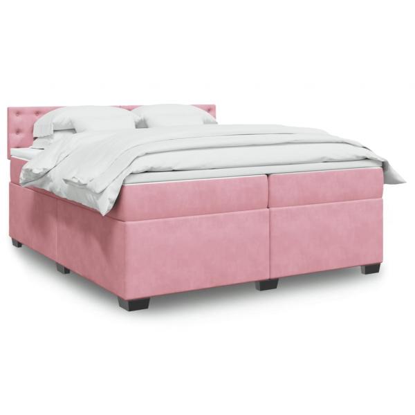 ARDEBO.de - Boxspringbett mit Matratze Rosa 200x200 cm Samt