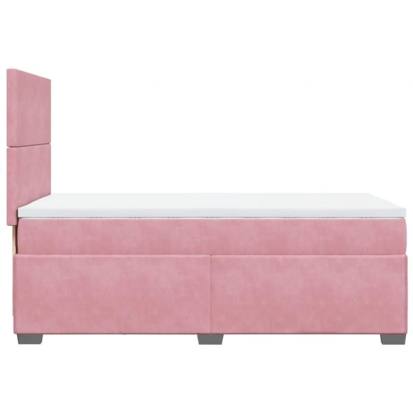 Boxspringbett mit Matratze Rosa 100x200 cm Samt