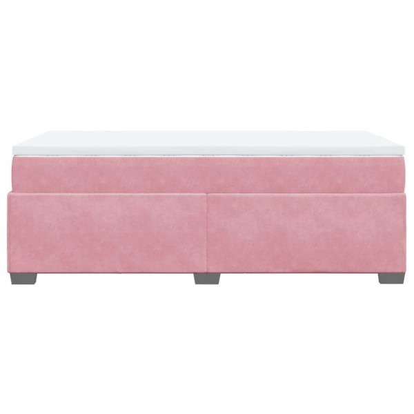 Boxspringbett mit Matratze Rosa 80x200 cm Samt