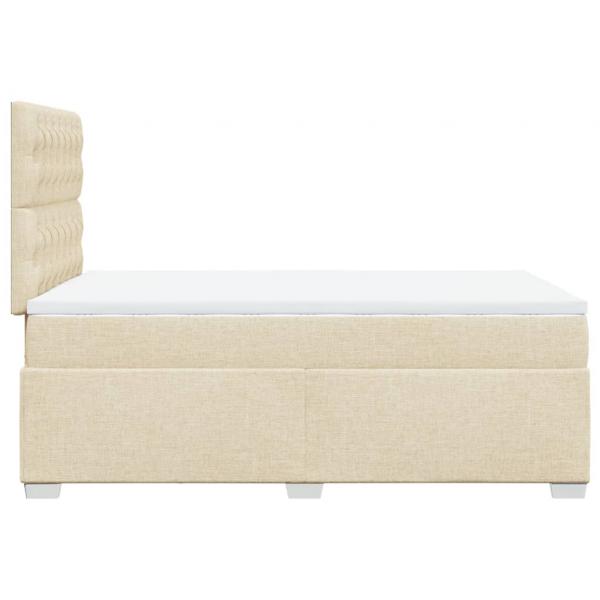 Boxspringbett mit Matratze Creme 120x190 cm Stoff