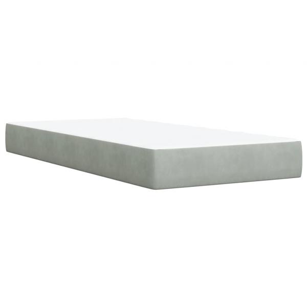 Boxspringbett mit Matratze Hellgrau 90x190 cm Samt